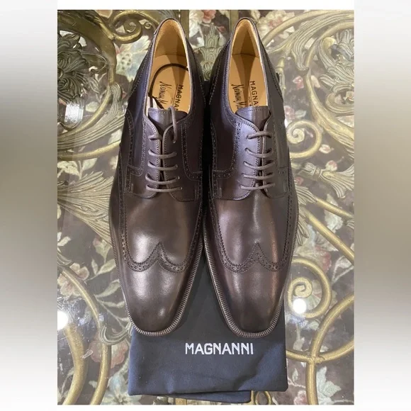 Magnanni | Shoes | Magnanni Brown Wing Tip Lace Up Leather  display picture 2